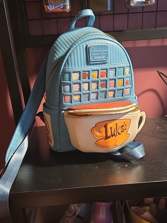 Loungefly Handbags - Loungefly Cream & Orange Luke's Diner Mini Backpack